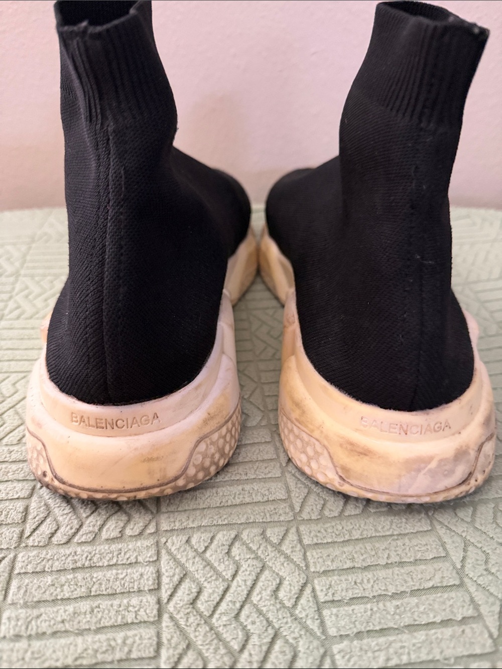 Balenciaga Black Knit Sock-Style Chunky Sole Sneakers - Picture 3 of 5